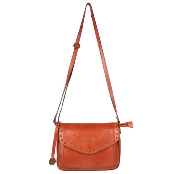 Genuine Italian Leather Boho Studded Crossbody Sling Bag - Stylish, Durable, & Perfect for Everyday Use for Women