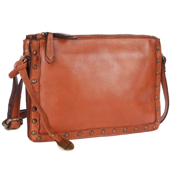 Genuine Italian Leather Boho Studded Crossbody Shoulder Bag - Stylish, Durable, & Perfect for Everyday Use for women
