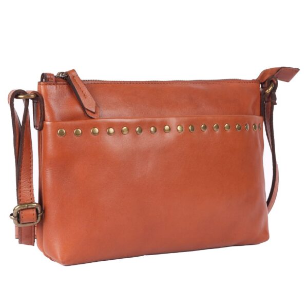 Genuine Italian Leather Boho Studded Crossbody Shoulder Bag - Stylish, Durable, & Perfect for Everyday Use for women