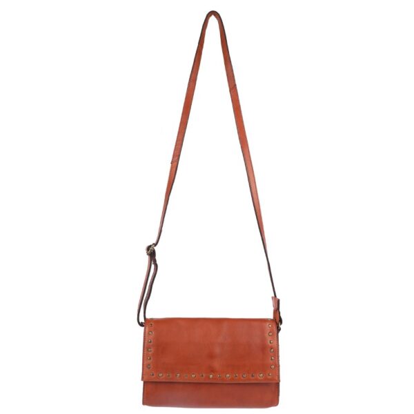 Genuine Italian Leather Boho Studded Crossbody Shoulder Bag - Stylish, Durable, & Perfect for Everyday Use for women