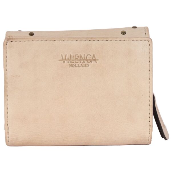 Genuine Italian Leather Boho Studded Trifold Double Flap Closure Wallet – Zipper Coin Purse & Credit Card Holder for Women