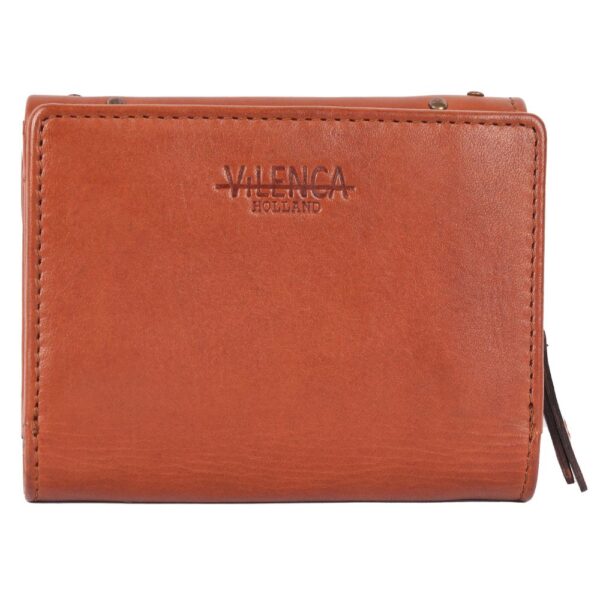 Genuine Italian Leather Boho Studded Trifold Double Flap Closure Wallet – Zipper Coin Purse & Credit Card Holder for Women