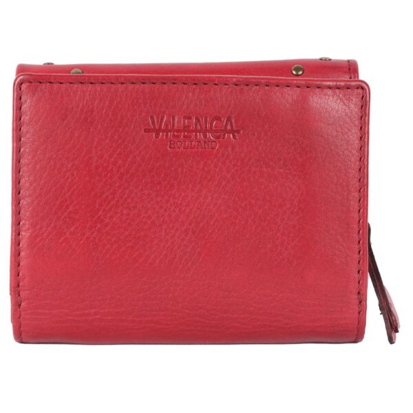 Genuine Italian Leather Boho Studded Trifold Double Flap Closure Wallet – Zipper Coin Purse & Credit Card Holder for Women