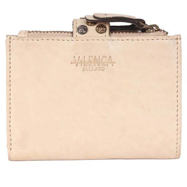 Genuine Italian Leather Boho Studded Bifold Wallet – Zipper Coin Purse & Credit Card Holder for Women