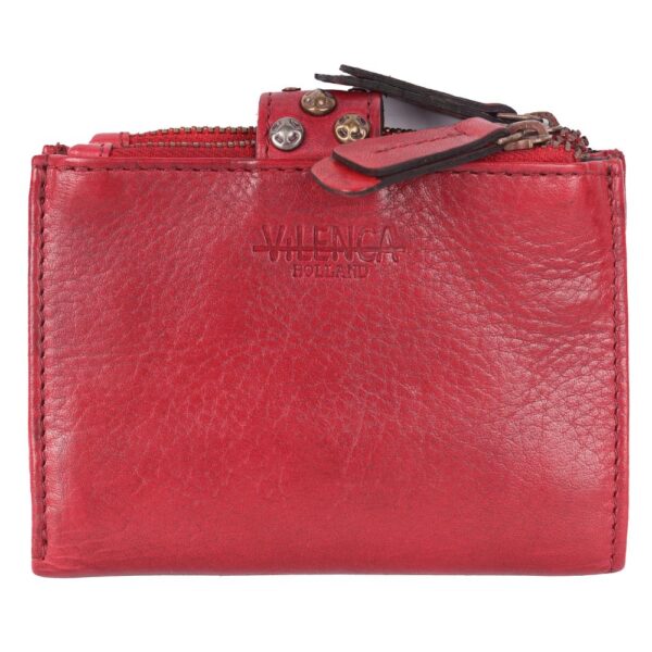 Genuine Italian Leather Boho Studded Bifold Wallet – Zipper Coin Purse & Credit Card Holder for Women