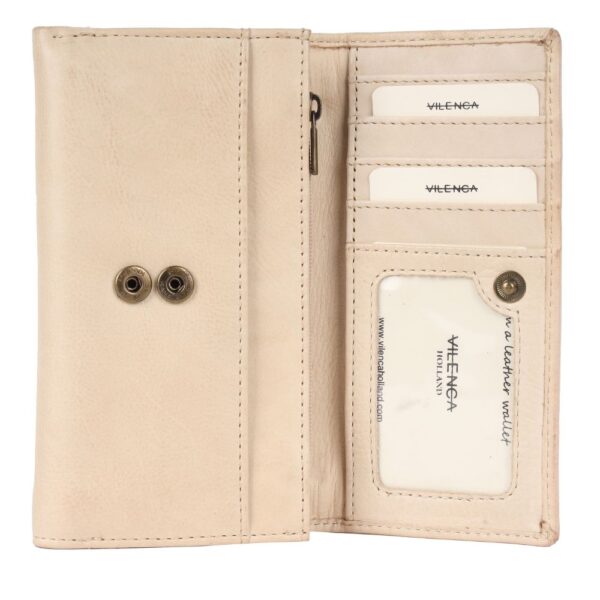 Vintage Italian Leather Boho Studded Trifold Wallet – Zipper Coin Purse & Credit Card Holder for Women
