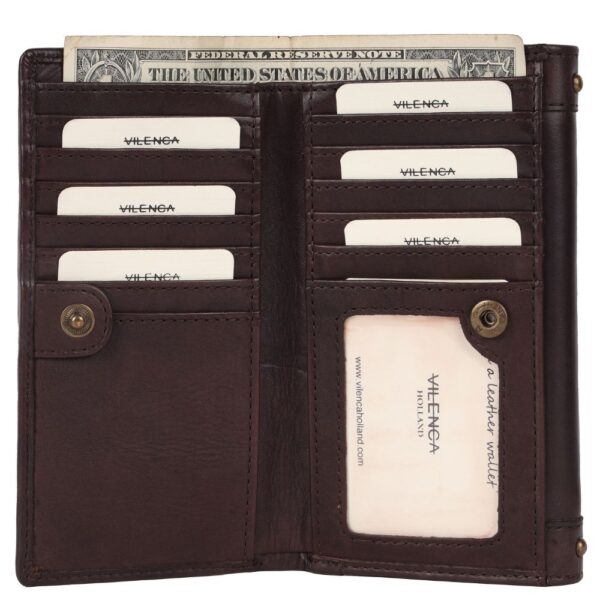Vintage Italian Leather Boho Studded Trifold Wallet – Zipper Coin Purse & Credit Card Holder for Women