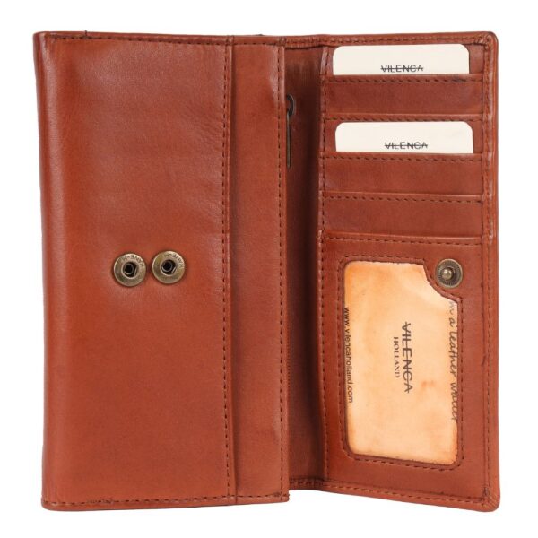 Vintage Italian Leather Boho Studded Trifold Wallet – Zipper Coin Purse & Credit Card Holder for Women