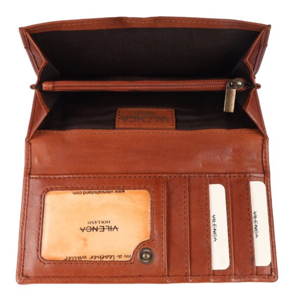Vintage Italian Leather Boho Studded Trifold Wallet – Zipper Coin Purse & Credit Card Holder for Women