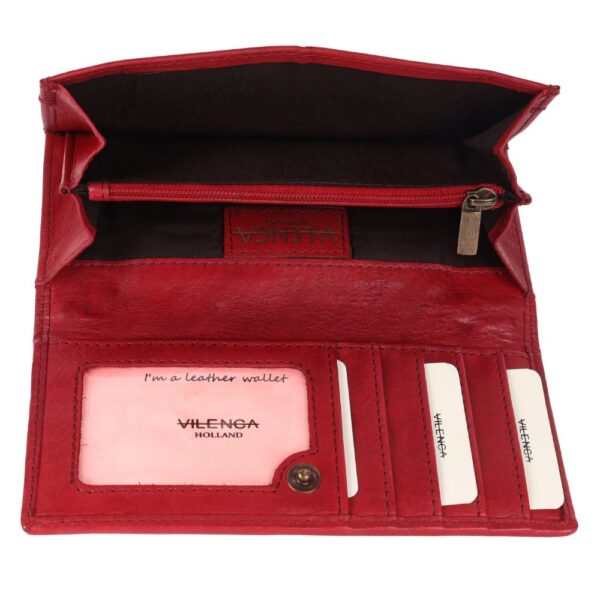 Vintage Italian Leather Boho Studded Trifold Wallet – Zipper Coin Purse & Credit Card Holder for Women