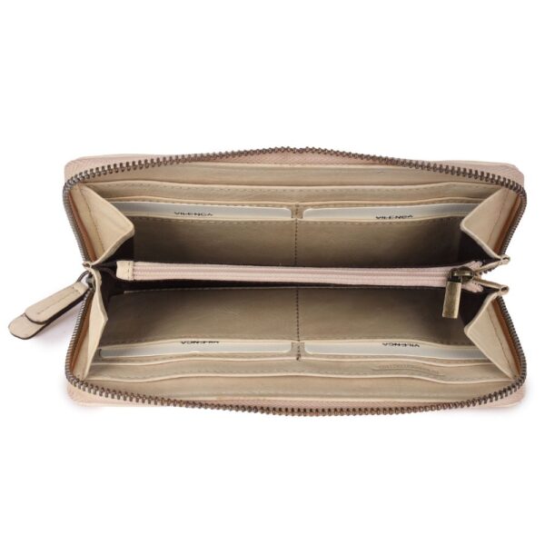 Vintage Genuine Italian Leather Boho Studded Wallet – Zipper Coin Purse & Credit Card Holder for Women