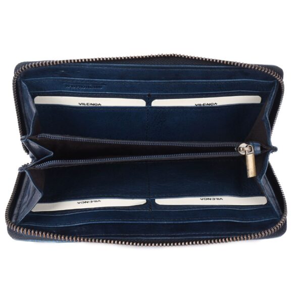 Vintage Genuine Italian Leather Boho Studded Wallet – Zipper Coin Purse & Credit Card Holder for Women