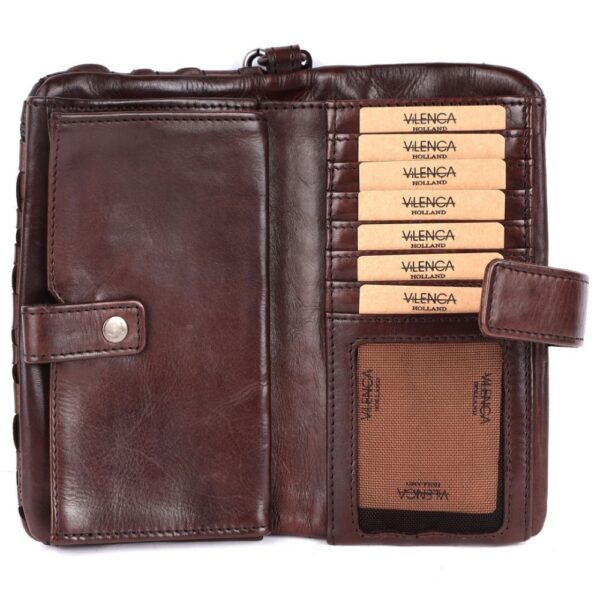 Genuine Leather Wallets for Women, Small Wallet for Women Zipper Coin Purse Credit Card Holder with Strap