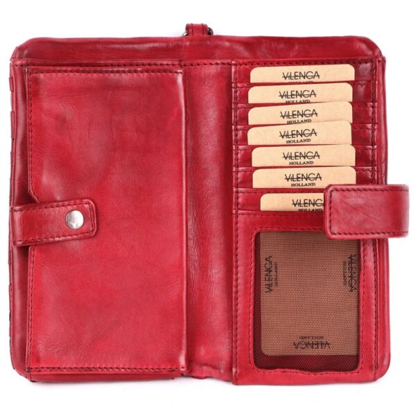 Genuine Leather Wallets for Women, Small Wallet for Women Zipper Coin Purse Credit Card Holder with Strap