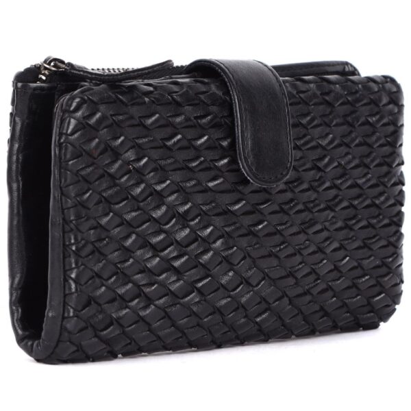 Genuine Leather Wallets for Women, Small Wallet for Ladies Zipper Coin Purse Credit Card Holder with Strap