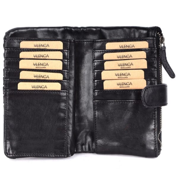 Genuine Leather Wallets for Women, Small Wallet for Ladies Zipper Coin Purse Credit Card Holder with Strap