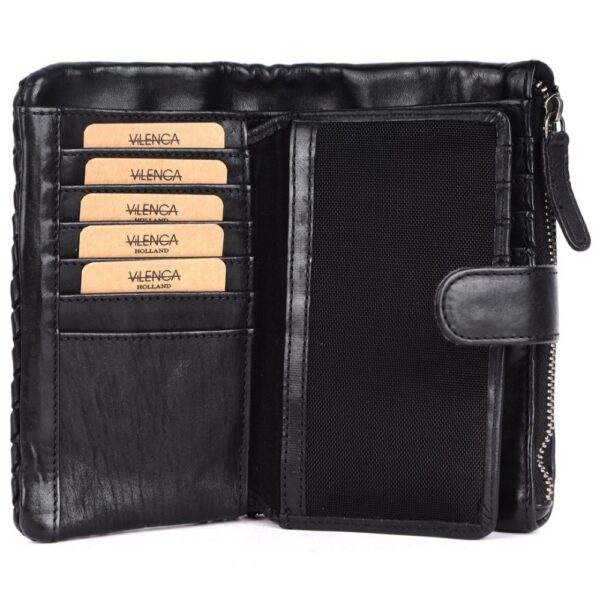 Genuine Leather Wallets for Women, Small Wallet for Ladies Zipper Coin Purse Credit Card Holder with Strap