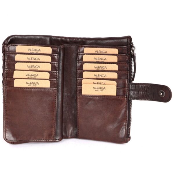 Genuine Leather Wallets for Women, Small Wallet for Ladies Zipper Coin Purse Credit Card Holder with Strap