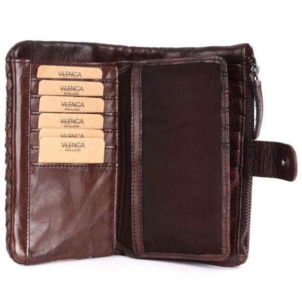 Genuine Leather Wallets for Women, Small Wallet for Ladies Zipper Coin Purse Credit Card Holder with Strap
