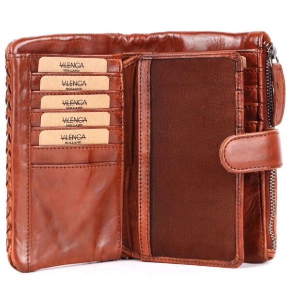Genuine Leather Wallets for Women, Small Wallet for Ladies Zipper Coin Purse Credit Card Holder with Strap