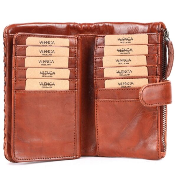 Genuine Leather Wallets for Women, Small Wallet for Ladies Zipper Coin Purse Credit Card Holder with Strap