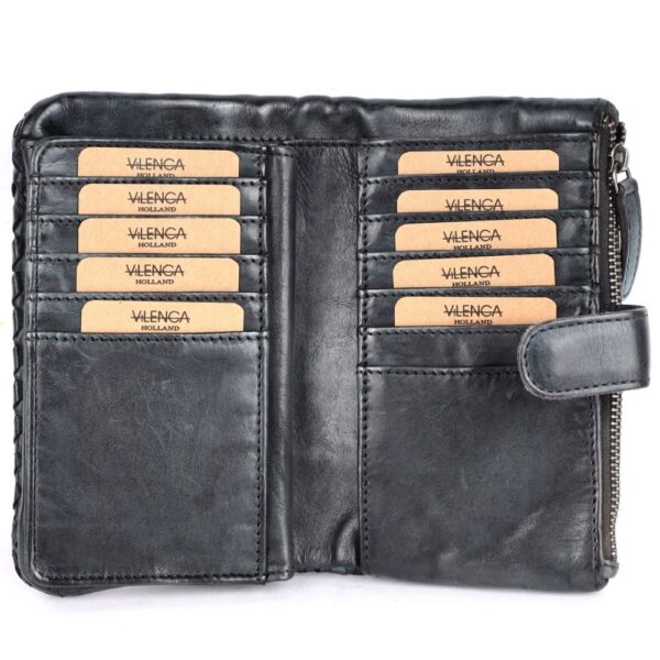 Genuine Leather Wallets for Women, Small Wallet for Ladies Zipper Coin Purse Credit Card Holder with Strap