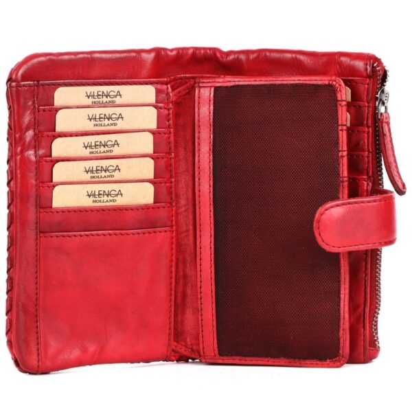 Genuine Leather Wallets for Women, Small Wallet for Ladies Zipper Coin Purse Credit Card Holder with Strap