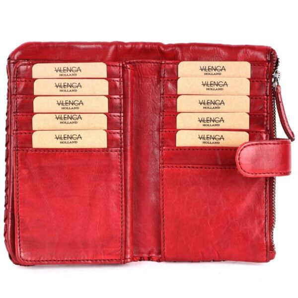 Genuine Leather Wallets for Women, Small Wallet for Ladies Zipper Coin Purse Credit Card Holder with Strap