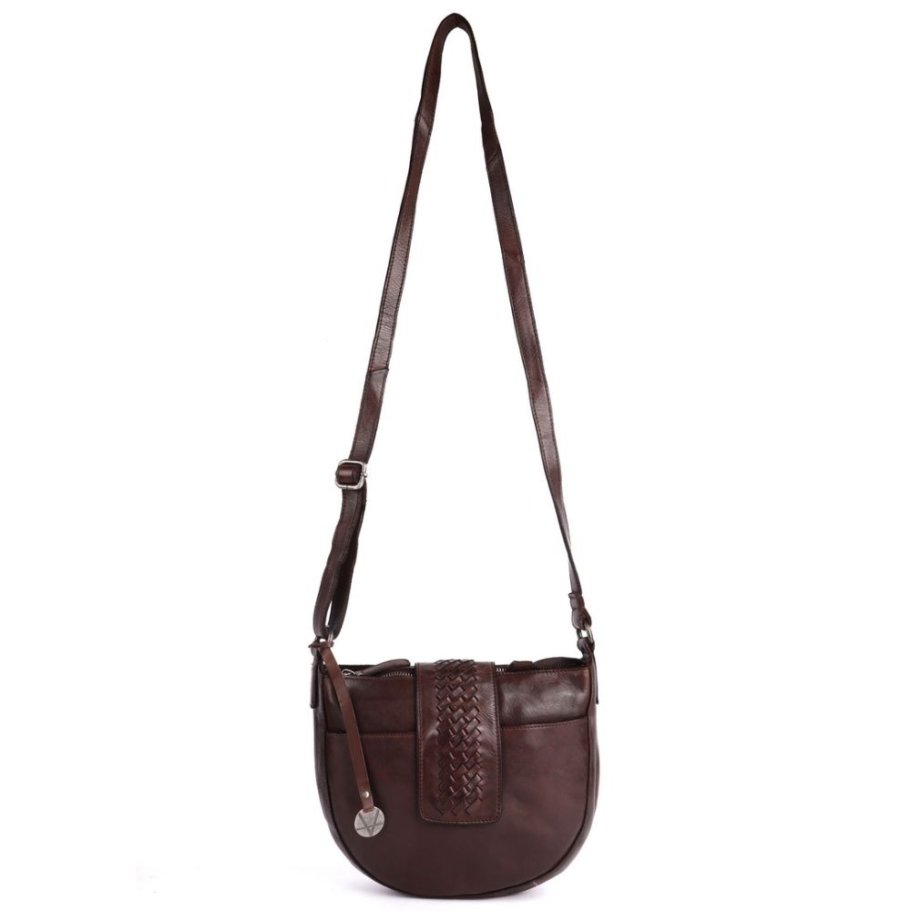 Genuine Leather Crossbody Sling Bag for Women - Trendy Casual Office Bag with Adjustable Strap