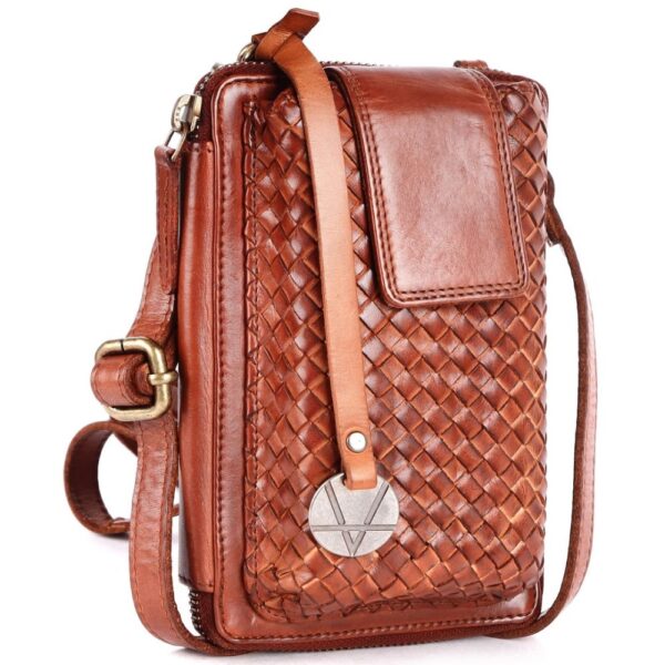 Genuine Leather Small Leather Crossbody Bags For Women Cell Phone Purse, Trendy Casual Detachable Strap