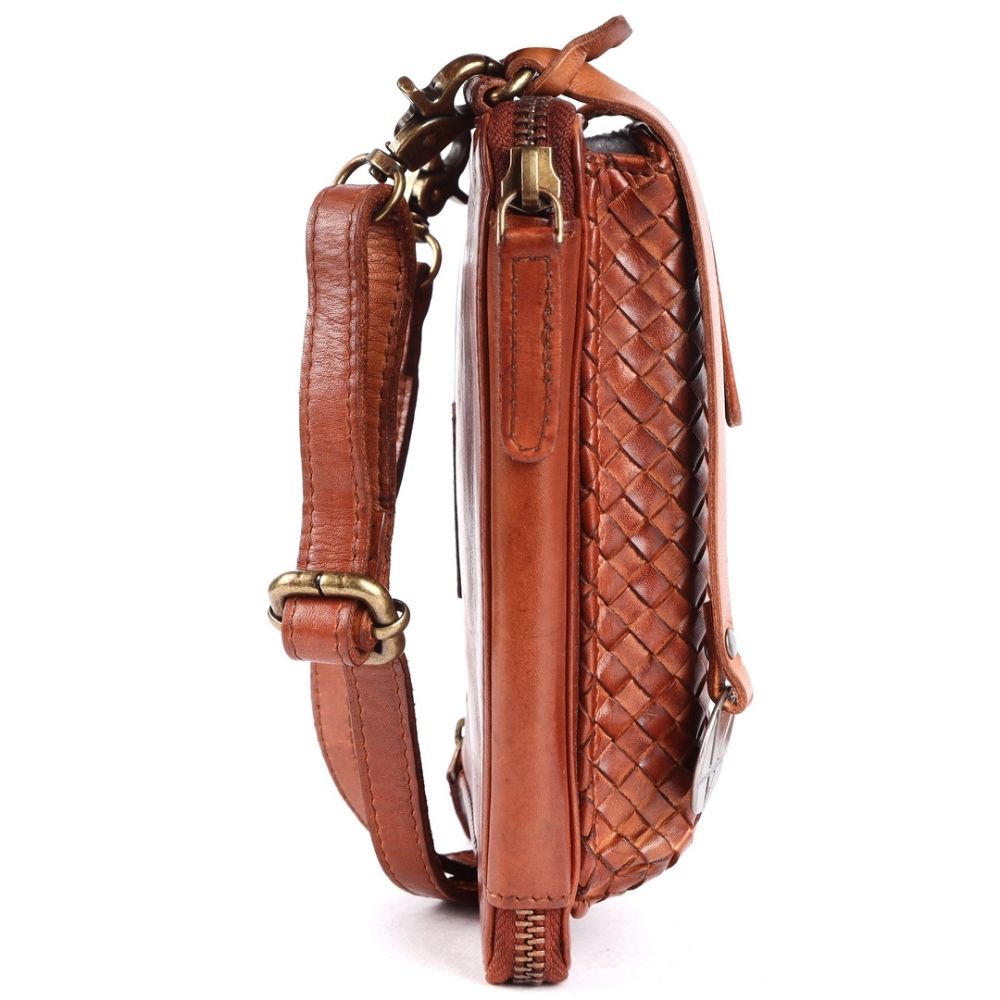 Genuine Leather Small Leather Crossbody Bags For Women Cell Phone Purse, Trendy Casual Detachable Strap